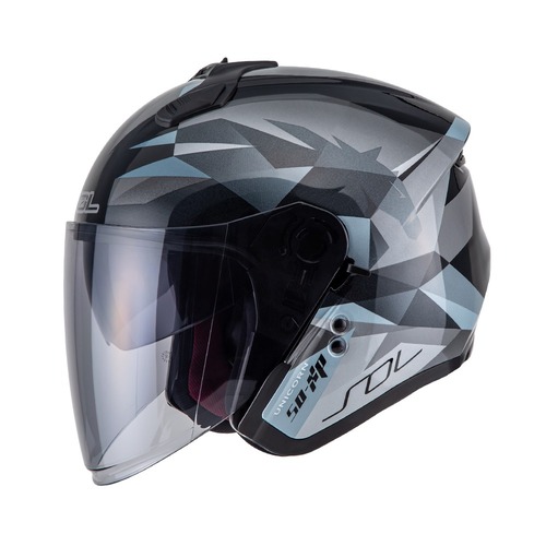 SOL SO-XP (UNICORN BLK SIL) 쏠 오픈 하프 페이스 반모  바이크 스쿠터 오토바이 헬멧