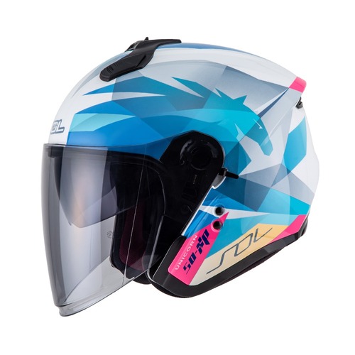 SOL SO-XP (UNICORN WHT BLU) 쏠 오픈 하프 페이스 반모  바이크 스쿠터 오토바이 헬멧